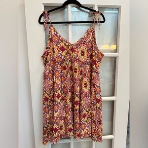 Patrons of Peace Babydoll Bohemian Boho Southwestern Aztec Mini Dress Size XL